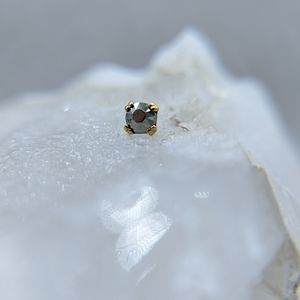 BVLA 14k Yellow Gold Marcasite Cab Prong 18g/16g threaded